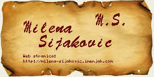 Milena Šijaković vizit kartica